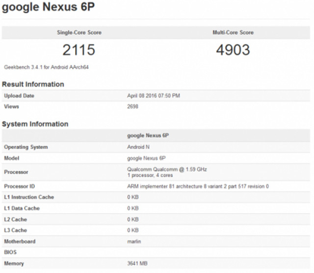 疑似华为7P曝光：配骁龙820+4GB内存  