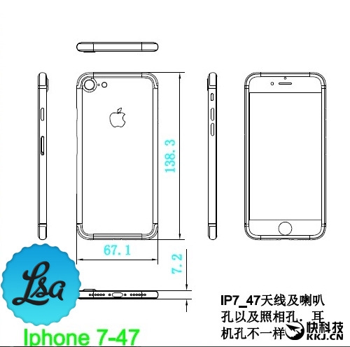iPhone 7、7 Plus设计图曝光：看完买谁 秒懂！
