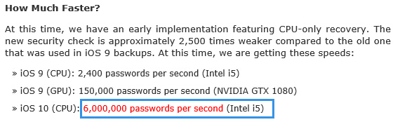 传iOS10密码更易被破解 比iOS9快2500倍 