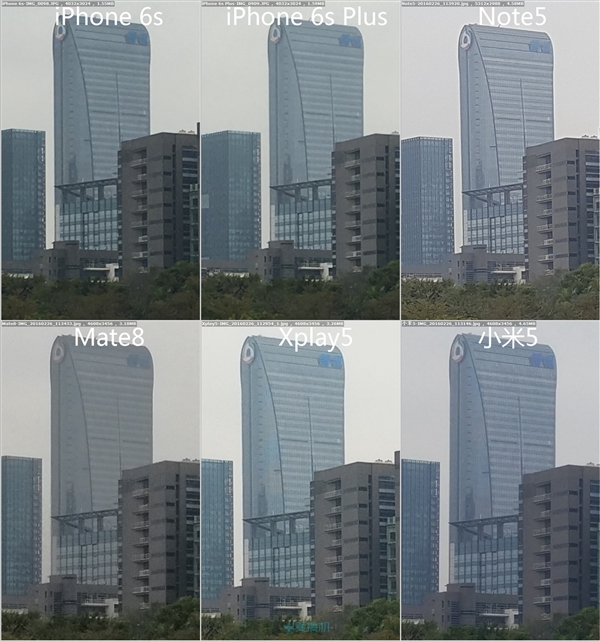 小米5/Mate8/Xplay5/Note5/iPhone 6s拍照对比