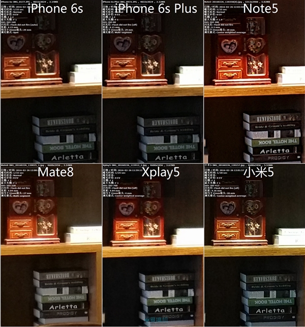 小米5/Mate8/Xplay5/Note5/iPhone 6s拍照对比