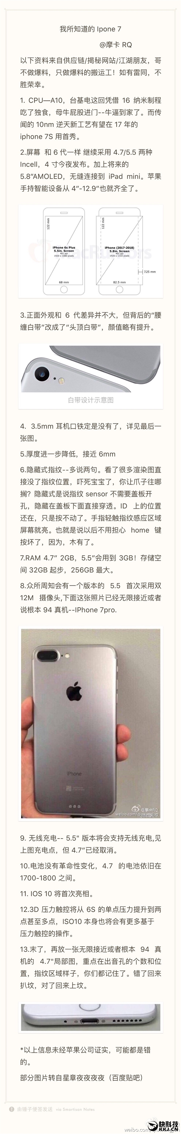iPhone 7大曝光！配置猛增 Home键没了