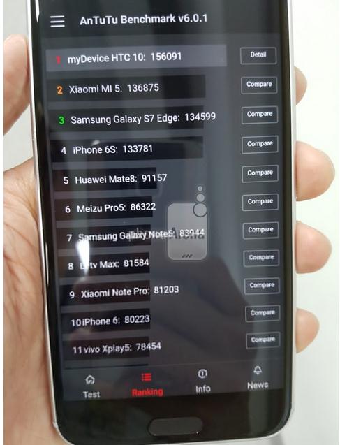 安兔兔跑分15.6万 HTC 10这是要逆天 