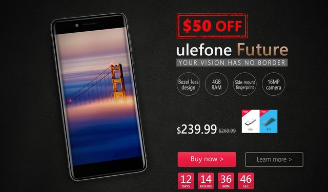 千元无边框手机 Ulefone Future启预定 