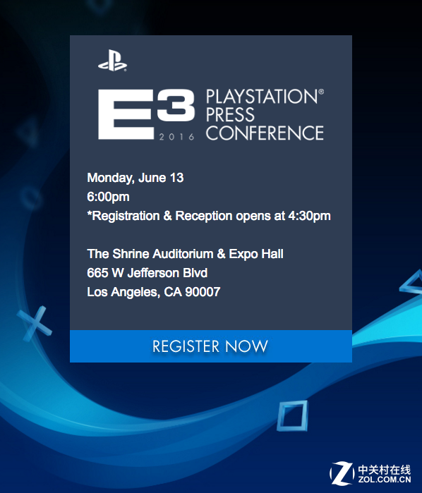 索尼2016 E3展前发布会时间确定 依然不用熬夜 