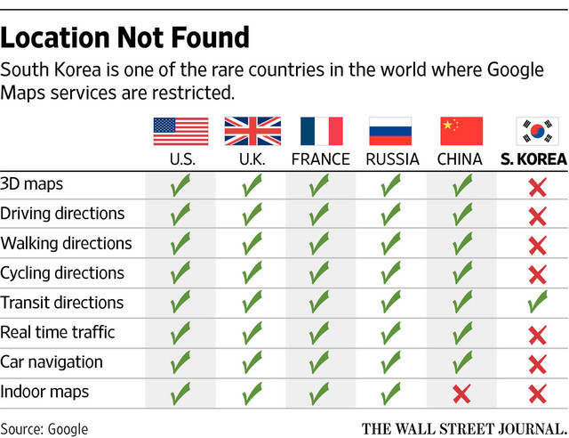 谷歌公开叫板韩国政府：不应限制地图服务 