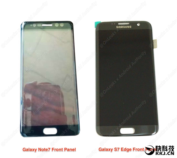 三星Note 7前面板曝光：双曲面、虹膜识别