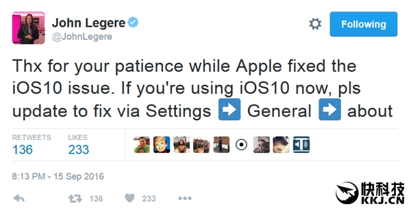 美国运营商封杀iOS 10升级 苹果火速铲除BUG