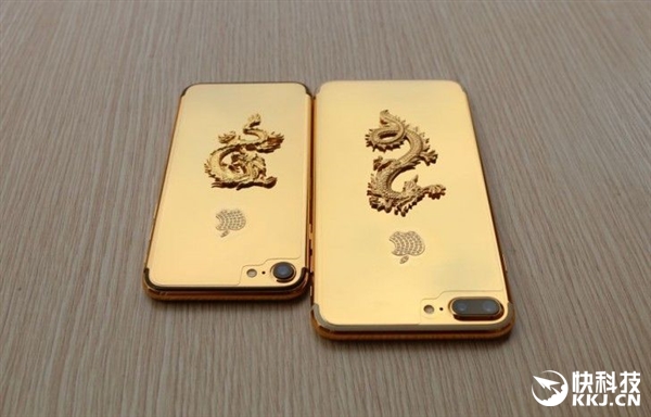 闪瞎眼！黄金版iPhone 7：24K金+金龙+镶钻logo