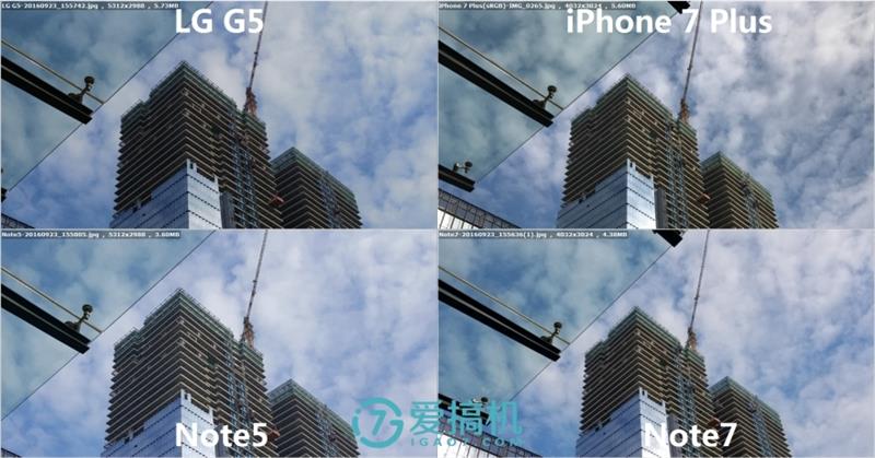 iPhone 7 Plus/Note7/Note5/G5拍照对比 谁最强？