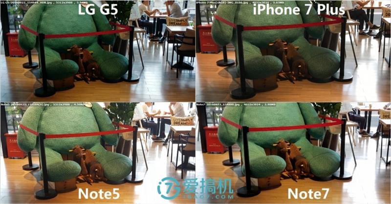 iPhone 7 Plus/Note7/Note5/G5拍照对比 谁最强？