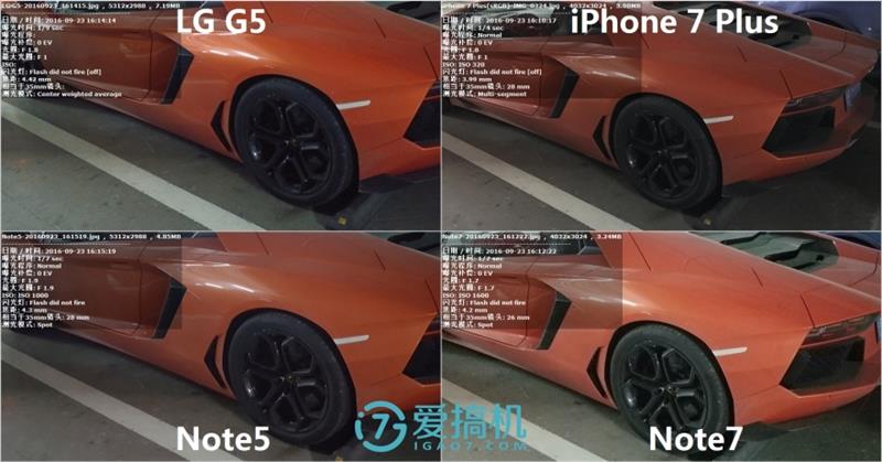 iPhone 7 Plus/Note7/Note5/G5拍照对比 谁最强？