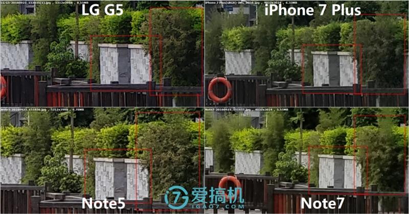 iPhone 7 Plus/Note7/Note5/G5拍照对比 谁最强？