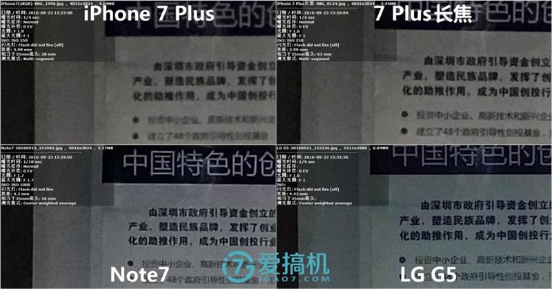 iPhone 7 Plus/Note7/Note5/G5拍照对比 谁最强？